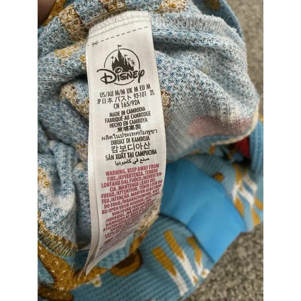 Disney Parks Mickey Pajama PJ Women M Blue Pretzel Food Popcorn Ice Cream Snack - Picture 4 of 5